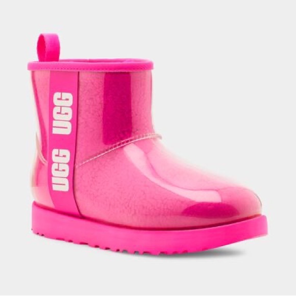 UGG Shoes - UGG CLASSIC MINI WATERPROOF CLEAR BOOT PINK BOOTS